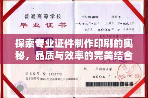 通榆探索专业证件制作印刷的奥秘，品质与效率的完美结合