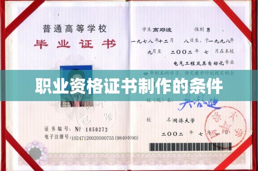 通榆职业资格证书制作的条件