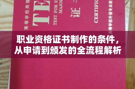 通榆职业资格证书制作的条件，从申请到颁发的全流程解析