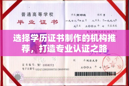 通榆选择学历证书制作的机构推荐，打造专业认证之路